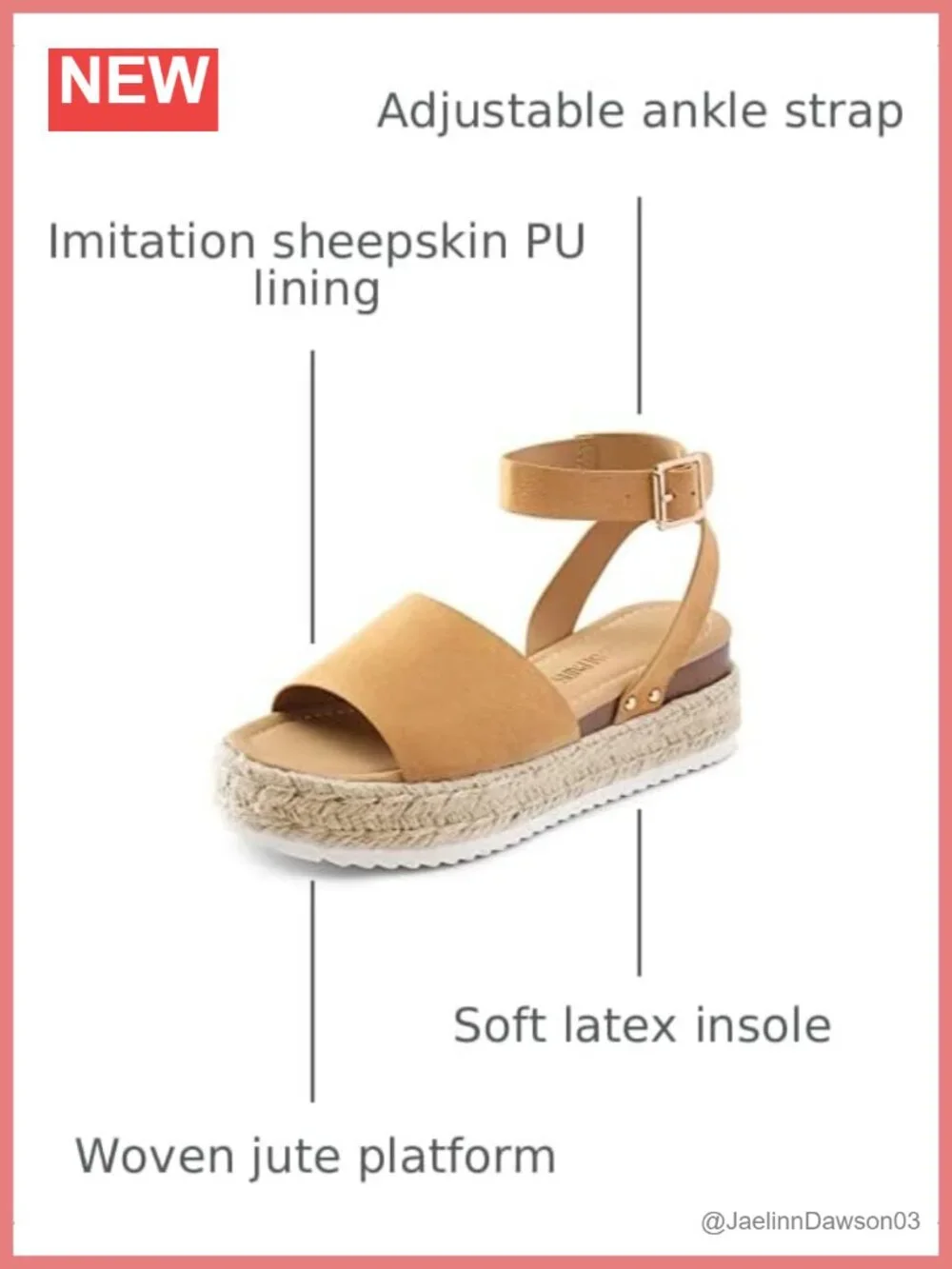 Ankle Strap Espadrille Wedge Sandals with Cushioned Footbed